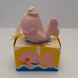 VTG Avon Winnie the Whale Pink Whale Soap on a Rope NIB